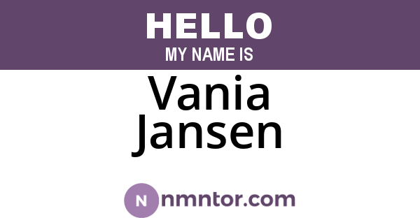 Vania Jansen