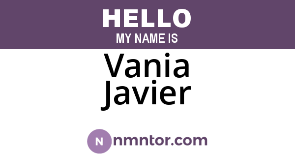 Vania Javier