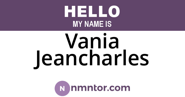 Vania Jeancharles