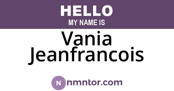 Vania Jeanfrancois