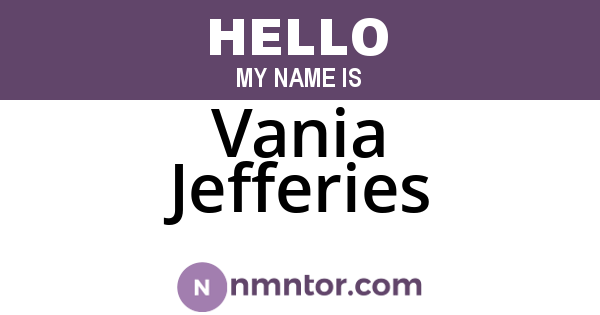 Vania Jefferies