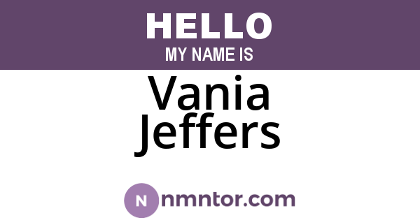 Vania Jeffers