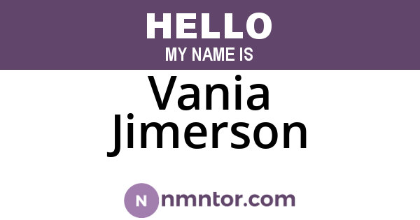 Vania Jimerson