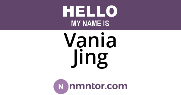 Vania Jing