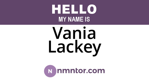 Vania Lackey