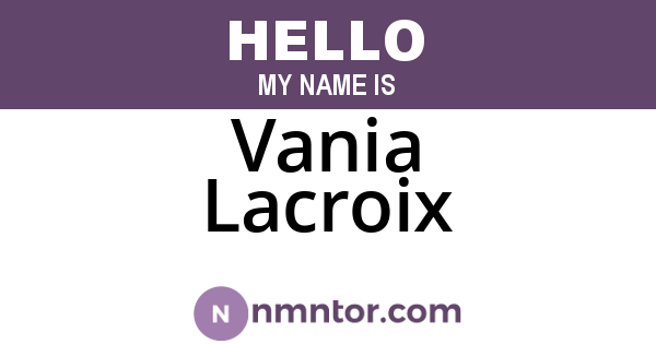 Vania Lacroix