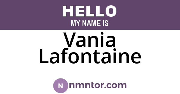 Vania Lafontaine
