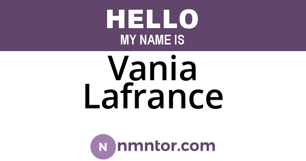 Vania Lafrance