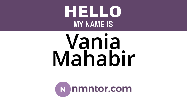 Vania Mahabir