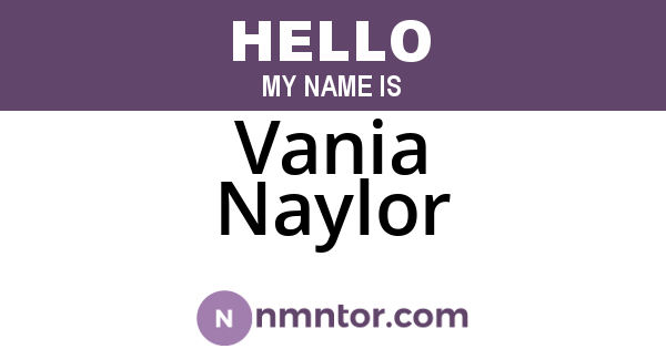 Vania Naylor