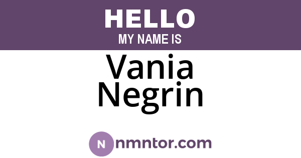 Vania Negrin