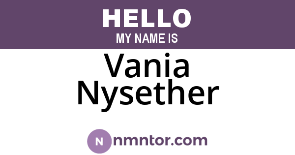 Vania Nysether