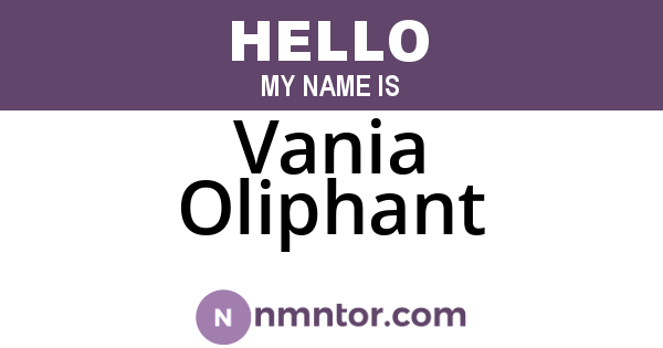 Vania Oliphant