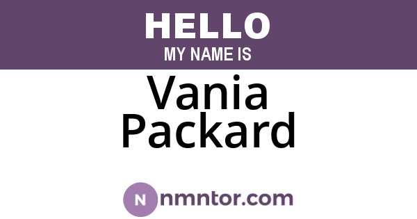 Vania Packard