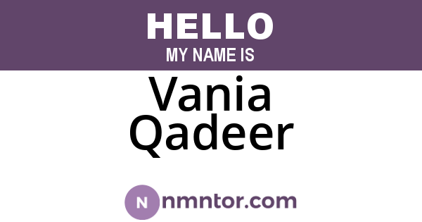 Vania Qadeer