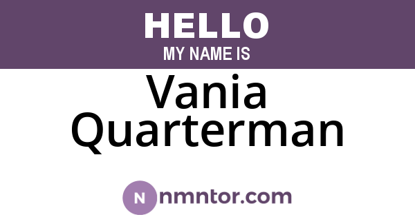 Vania Quarterman