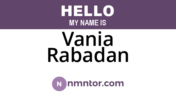 Vania Rabadan