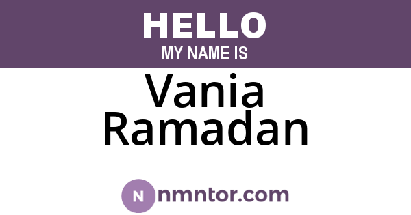 Vania Ramadan