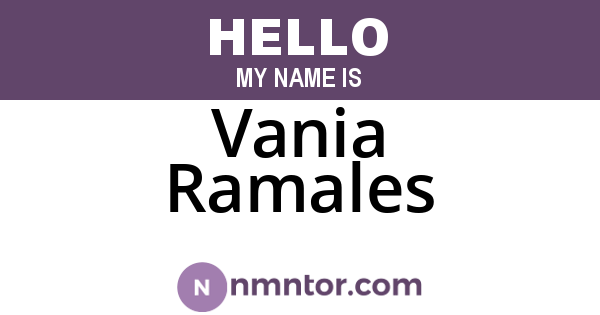 Vania Ramales