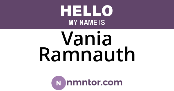 Vania Ramnauth