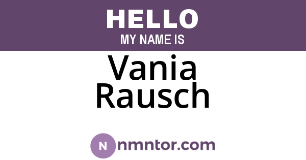 Vania Rausch