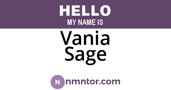 Vania Sage