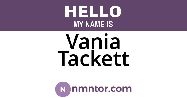 Vania Tackett