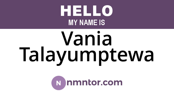 Vania Talayumptewa