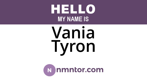 Vania Tyron