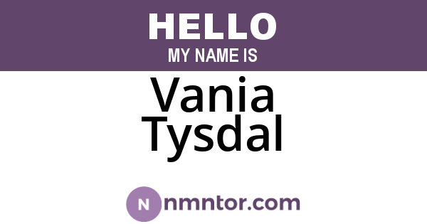 Vania Tysdal