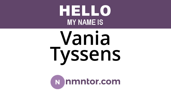 Vania Tyssens