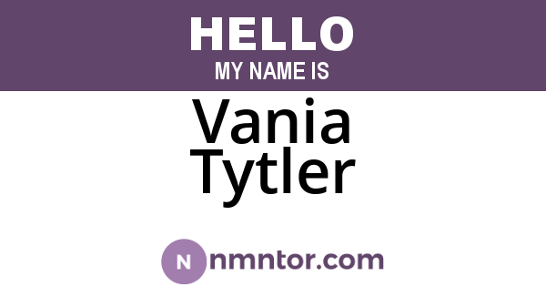 Vania Tytler