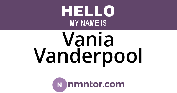 Vania Vanderpool
