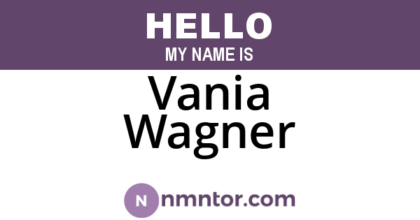 Vania Wagner