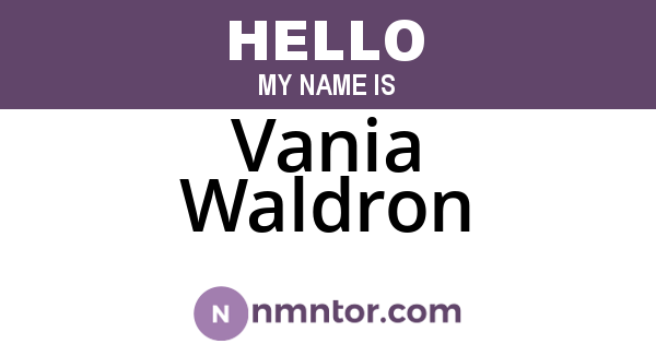 Vania Waldron