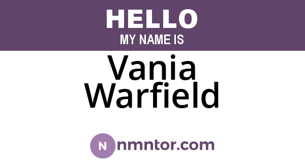 Vania Warfield