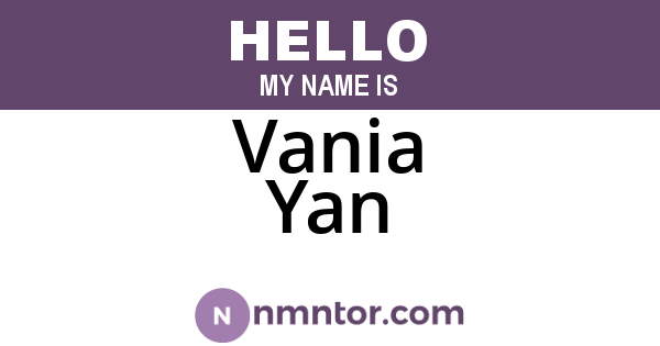 Vania Yan