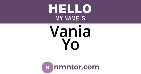 Vania Yo