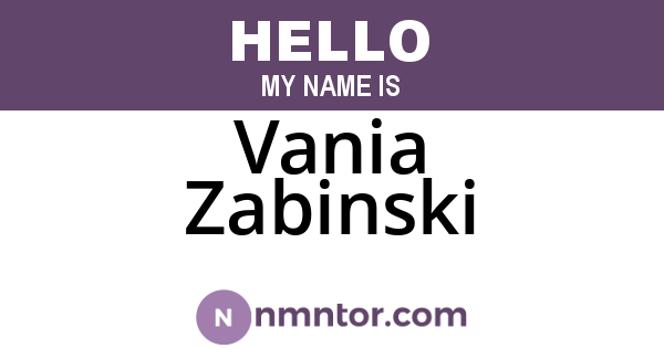 Vania Zabinski