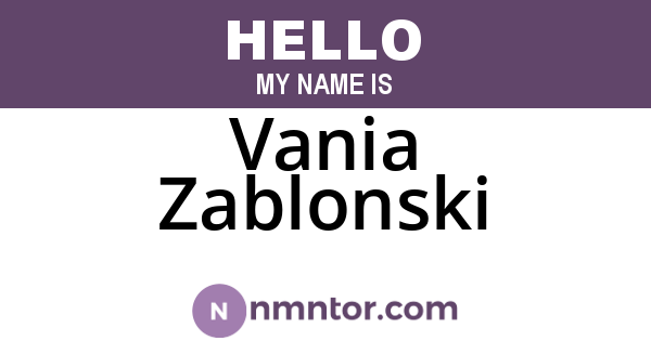 Vania Zablonski