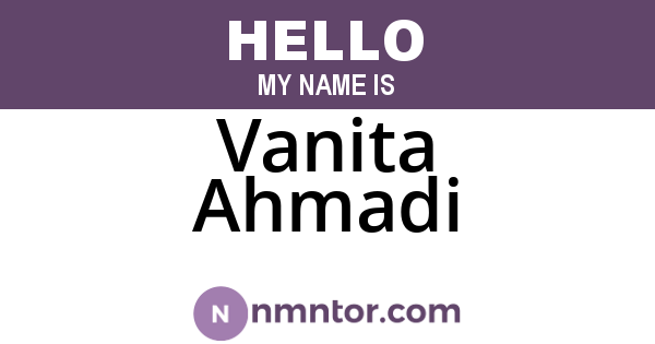 Vanita Ahmadi