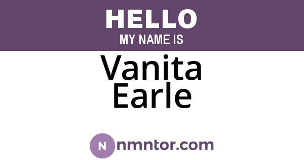 Vanita Earle