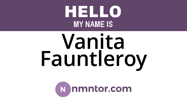 Vanita Fauntleroy