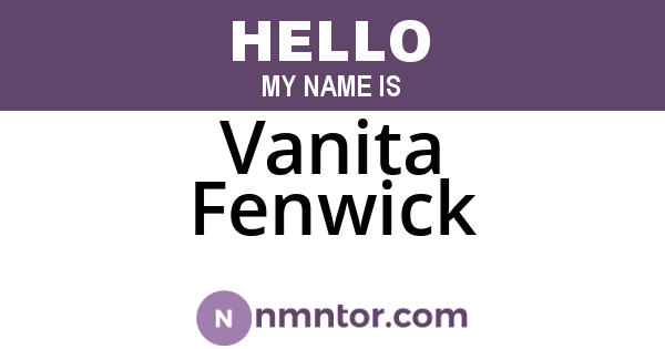 Vanita Fenwick