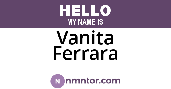 Vanita Ferrara