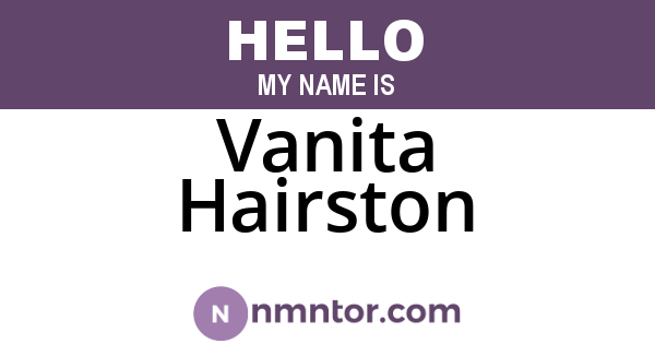Vanita Hairston