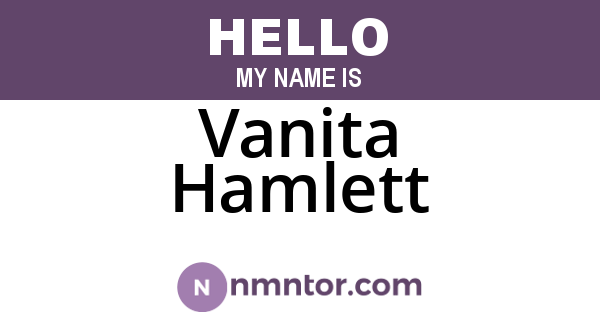 Vanita Hamlett