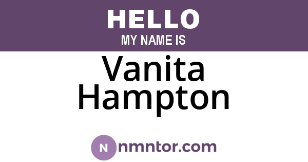 Vanita Hampton