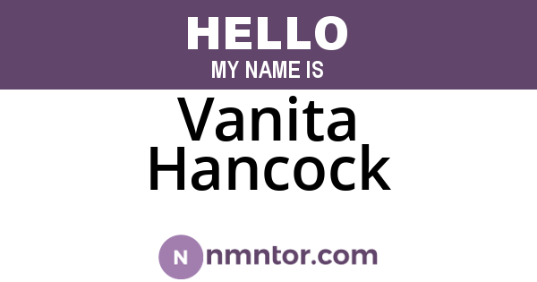 Vanita Hancock