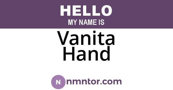 Vanita Hand